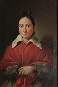 Italian School Oil Painting Portrait Depicting a Young Woman